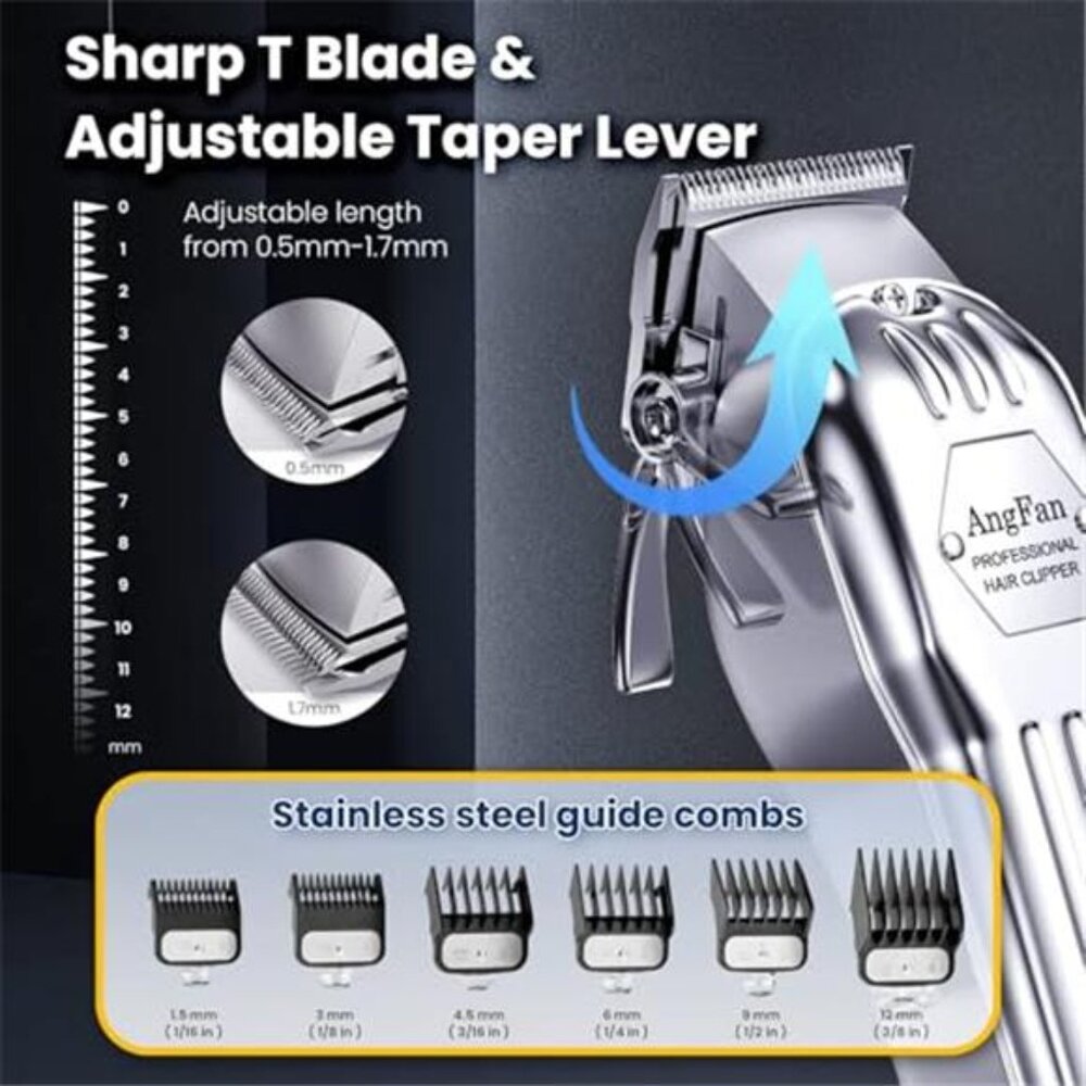 Men's Professional Hair Clipper Cordless Trimmers Set with LCD Display - Picture 4 of 6